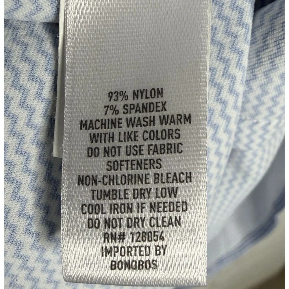 Bonobos Tech Short-Sleeve Button-Up Micro-Geometric Pattern M - Picture 4 of 6